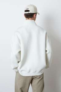 โลโก้ที่กําหนดเองขายส่งเสื้อสเวตเตอร์ซิปสีขาวขนาดใหญ่สําหรับผู้ชายผ้าฝ้าย 100% คุณภาพสูง GSM streetwear - Product Image 5