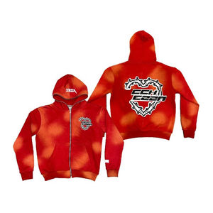 Ensemble de survêtement unisexe en molleton avec logo personnalisé, style vintage, streetwear d'hiver, sweat à capuche zippé et pantalon de jogging, effet délavé à l'acide, 100% coton - Product Image 2