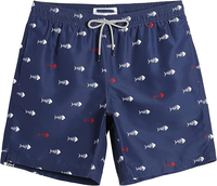 Trajes de Baño para Hombre de Secado Rápido con Estampado Divertido, ODM OEM, Tela de Malla, Protección UV, Elástico en las Rodillas y Cintura Elástica