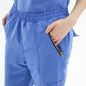 Colección de proveedores de juegos de tela exfoliante de contraste de LICRA Premium desde crudo hasta acabado para uniformes de hospital - Product Image 1