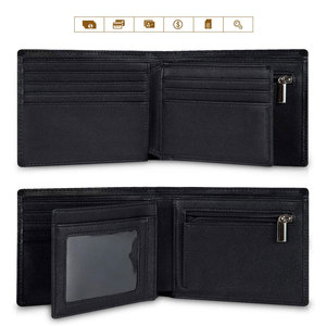 100% Genuine Leather Men's Short <b>Wallets</b>-High Quality Durable Customizable Options Low MOQ - Product Image 3