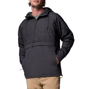 High Street Waterproof Hooded Windbreaker <b>Jacket</b> with Front Logo Solid Color Winter Casual Wear - Product Image 1