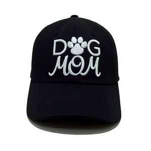 Casquette Courbée Personnalisée avec Logo, en Coton Lavé Non Structuré, Chapeau Quotidien Minimaliste, Broderie Texte « Dog Mom », Vente en Gros, OEM/ODM - Product Image 1