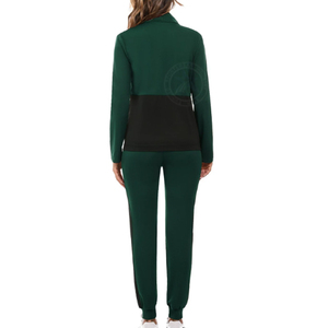 Ensemble de survêtement pour femme en velours de haute qualité avec fermeture éclair et pantalon de jogging en velours respirant et écologique disponible en taille XL Plus - Product Image 4