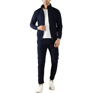 Ensemble de survêtement technique en molleton zippé pour homme, coupe régulière, écoresponsable, motif uni, grandes tailles - Product Image 1