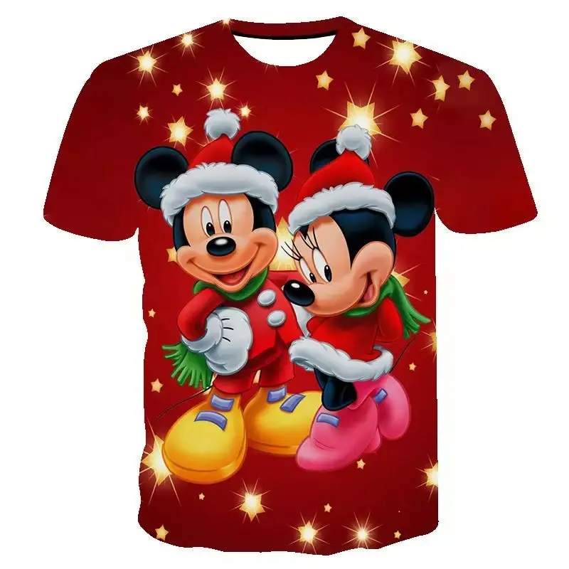 Fashion Men Designed T-shirts Casual Red Merry Christmas Short Sleeve Oversized Print T Shirt