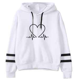 Sudadera con capucha ajustada de lana de algodón 100% para mujer, sudadera bordada de manga larga, cómoda para otoño OEM - Product Image 2