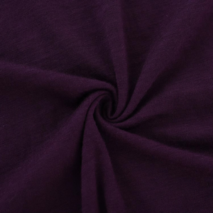Camiseta Corta Personalizada de Color Morado Oscuro para Mujer, Cuello en V, Manga Corta, Algodón, Corte Holgado Informal, Lisa, OEM, ODM, Venta al Por Mayor - Product Image 6
