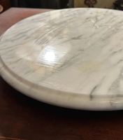 Italienische Vintage Carrara Marmor Serviert ablett Holz Lazy Susan Plattenspieler für Esszimmer Arbeits platte rotierende Charc uterie Display Spice