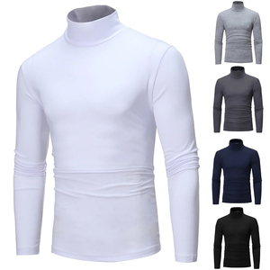 Autumn Winter Mens Thermal Underwear Basic Bottoming Plain T-shirt Slim Fit Turtleneck Pullover Thermo Undershirt Male Thin <b>Tops</b> - Product Image 1