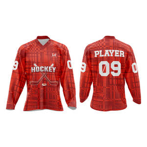 Maillots de hockey réversibles authentiques, vêtements de sport en polyester personnalisés, vente en gros, techniques d'impression par sublimation personnalisées OEM - Product Image 3