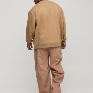 Sudadera de invierno con cuello redondo liso de gran tamaño y logotipo personalizado, 2025 algodón, 100% peso pesado, artículo de 500 Gsm para hombres, sudaderas con capucha - Product Image 4