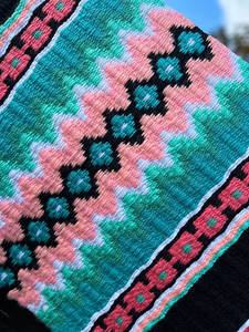 Western Show Horse Saddle Blanket Diseño de Nueva Zelanda Manta de sillín de lana hecha a mano Top Wool Saddle Pad Size - Product Image 3