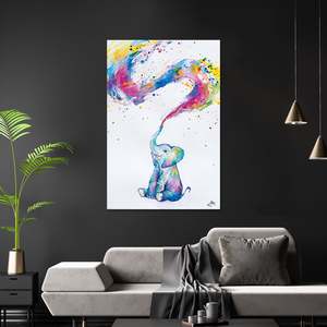 Affiche sur toile imprimée numériquement « Bébé Éléphant » de Marc Allante, décoration murale pour la maison, thème animaux - Product Image 3