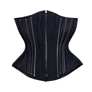 Satin <b>Corset</b> Top for <b>Women</b> Strapless Boned Bustier Zipper Back Perfect for Club Party Night Event and Elegant Street Fashion - Product Image 3