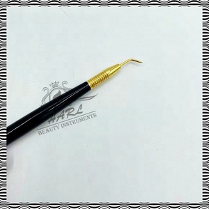 HARL Beauty Outil de rehaussement de cils en acier inoxydable, brosse en Y à dents fines, pour lamination des cils DIY, noir et or, réutilisable - Product Image 2
