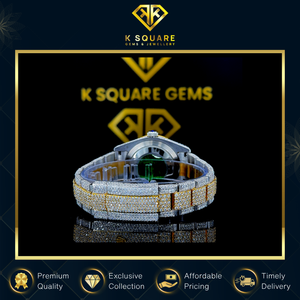 Reloj de Pulsera de Lujo con Movimiento Automático de Cuarzo, Resistente al Agua, VVS, Unisex, de Acero Inoxidable, con Cristal de Zafiro y Diamantes Moissanite - Product Image 6