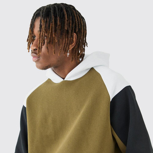 เสื้อฮู้ดถักไหมพรมผู้ชายแบบเรียบ รุ่นฮิตปี 2026 ขายส่ง รับทำโลโก้ เสื้อสเวตเชิ้ตผ้าฝ้ายทรงหลวม สีตัดต่อ สำหรับผู้ชาย - Product Image 3