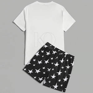 Modern Casual <b>T</b>-<b>Shirt</b> & <b>Shorts</b> <b>Set</b> for <b>Men</b> 100% Cotton Lightweight Quick Dry <b>Designed</b> for Summer Comfort Travel Home Wear - Product Image 3