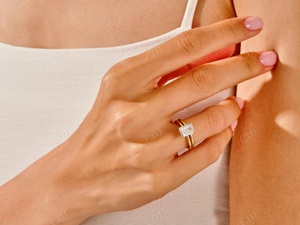 Bague de fiançailles Solitaire en or jaune 14K, bracelet de mariage Simple et délicat, bague de promesse élégante pour femmes, cadeau d'anniversaire - Product Image 6