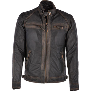 Meilleur prix de vente coupe-vent respirant moto veste en cuir hommes en cuir délavé épaule Vintage Pu veste en cuir 2025 - Product Image 1