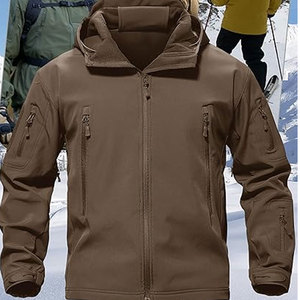 Chaqueta Softshell de alta calidad con logotipo personalizado de buena calidad, prendas de vestir exteriores de otoño, capucha a prueba de viento, chaqueta Softshell de moda - Product Image 6