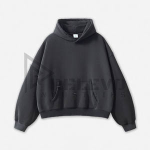 Sweat à capuche pour homme à épaules tombantes, délavé à l'acide, logo personnalisé, best-seller pour l'hiver, prix raisonnable, anti-rétrécissement, lettre, prix bas - Product Image 5