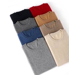 Men's Casual Winter Sweater Long Sleeve <b>Plain</b> Cashmere Embroidered Knitted <b>Jumper</b> 100% Cotton Top with Front Logo - Product Image 5