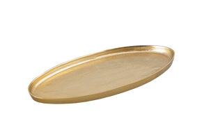 ถาดโลหะหล่อสลัดทรงรีสีทองแบบโบราณพร้อมถาดชุบเงินถาดสำหรับตกแต่งโต๊ะ - Product Image 5