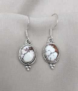 Pendientes de Plata de Ley 925 con Jaspe Natural de Caballo Salvaje, Joyería Boho Colgante, Piedra Natural, Regalo para Ella, Joyería de Moda - Product Image 3