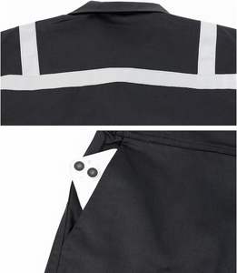 Overoles reflectantes personalizados de alta visibilidad para Trabajadores viales y nocturnos Overoles DE SEGURIDAD ANSI Clase 3 con cinta Ropa DE TRABAJO Overoles de algodón - Product Image 4