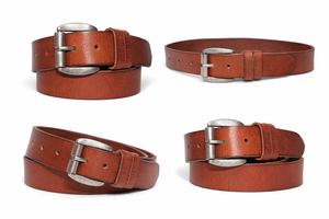 Cinturón de Cuero Genuino para Hombre |   Cinturón Casual Clásico Marrón con Hebilla Metálica |   Fabricante Mayorista OEM |   Divine International - Product Image 2