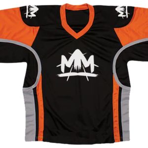 Camiseta de Hockey Negra y Naranja para Hombre, Manga Corta, Ajuste Holgado, Transpirable, de Poliéster, para Entrenamiento, Ropa Deportiva Informal, Unisex - Product Image 3