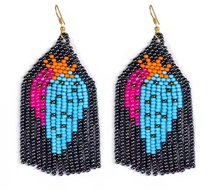 Pendientes de bordado con cuentas hechos a mano, material de cuentas para fiestas, joyería adornada para mujer, pendientes artesanales al por mayor - Product Image 2