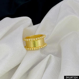 Anillo elegante redondo completo chapado en oro rosa hecho a mano con diseño punteado SKU7324 estilo clásico para fines de regalo - Product Image 1