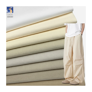 A2414 200g/m² 면 및 나일론 혼방 32 고급 비즈 캔버스 패브릭 일반 캔버스 작은 고양이 눈 셔츠 코튼 와이드 레그 팬츠 원단 - Product Image 1