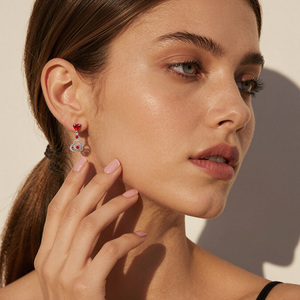Jeulia I Carry Your Heart Double Heart Sterling Silver Fine Stud <b>Earrings</b> - Product Image 4