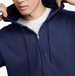 Venta caliente Nueva alta calidad al por mayor de impresión de logotipo personalizado de algodón liso con cremallera Sudadera con capucha para hombre Zip up Hoodie - Product Image 6