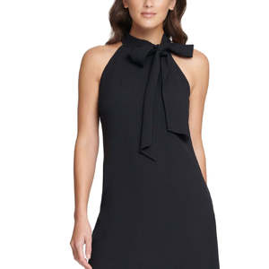 Vestito da donna Vince Camuto XS nero con scollo all'americana e fiocco, vita naturale, ideale per matrimoni, banchetti, abiti da ballo e modelli a tubino. - Product Image 2