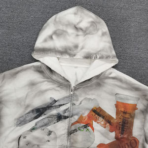 Custom Streetwear Distressed <b>Spray</b> <b>Paint</b> Pullover Hoodie DTG Print Regular Fit 100% Cotton Winter Men's - Product Image 3