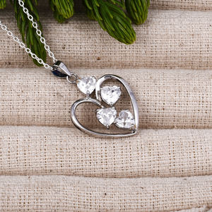 Coeur Cut Herkimer Gemstone 925 Sterling Silver Heart Shape pendentifs Argent Plaqué Romantique À La Mode Pendentif Pour Cadeau De Mariage - Product Image 5