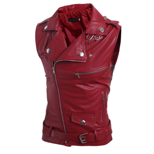 Gilet en cuir décontracté tendance pour homme - Product Image 2