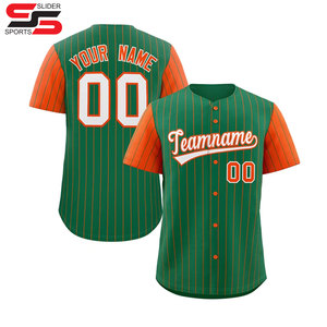 Camiseta de Béisbol Unisex Estilo Hip Hop con Botones, Rayas, Letras y Números Bordados Personalizados, Uniforme de Béisbol - Product Image 5