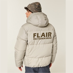 Veste matelassée en denim de haute qualité pour homme, style vintage, col à capuche, logo brodé sur le devant, motif uni, fermeture éclair d'hiver - Product Image 3