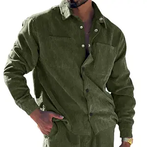 2024 Spring autumn Europe and the United States fashion corduroy slim shirt casual jacket men