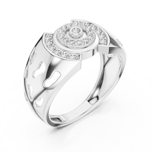 10K <b>Adjustable</b> <b>Silver</b> <b>Ring</b> with Crystal Stone Fashion Jewelry - Product Image 3