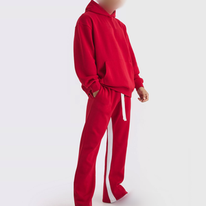 Fabricantes de ropa personalizada liso sólido de peso pesado de algodón en blanco con capucha y pantalones de chándal para correr conjunto de chándal hombres - Product Image 2