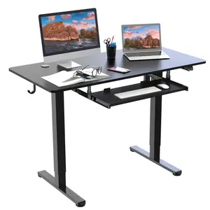 Meja berdiri elektrik, Motor tunggal dengan mudah disesuaikan tinggi, meja tulis PC besar, Meja Modern sederhana untuk rumah kantor