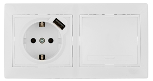Kit interruttore + presa fissa 2P+T serie Europa (Solera KIT-ERP-ROOM) - Product Image 1