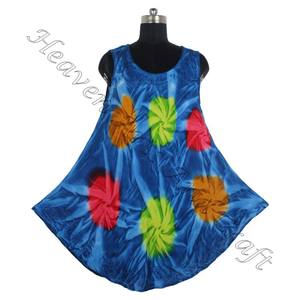 2025 Offre Spéciale été nouveau Style imprimé cravate teinture robe sans col sans manches femmes décontracté plage porter robe femmes parapluie robe - Product Image 5